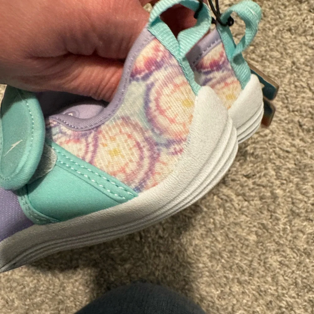 Speedo Surfwalker Purple & Teal Velcro Size Large 9-10 Toddler Girl Water Shoes